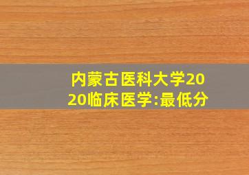 内蒙古医科大学2020临床医学:最低分