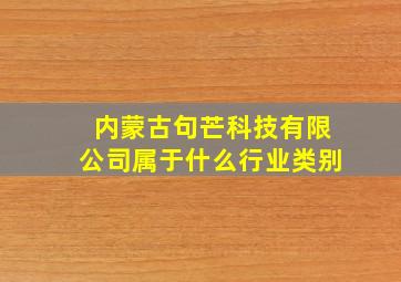 内蒙古句芒科技有限公司属于什么行业类别