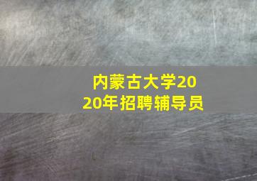 内蒙古大学2020年招聘辅导员