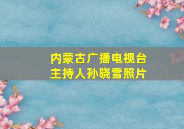 内蒙古广播电视台主持人孙晓雪照片