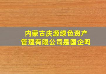 内蒙古庆源绿色资产管理有限公司是国企吗