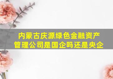 内蒙古庆源绿色金融资产管理公司是国企吗还是央企