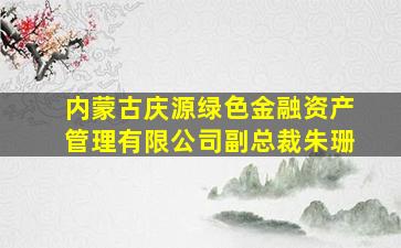 内蒙古庆源绿色金融资产管理有限公司副总裁朱珊