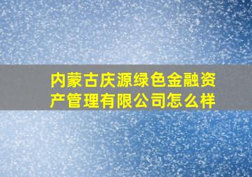 内蒙古庆源绿色金融资产管理有限公司怎么样