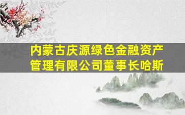 内蒙古庆源绿色金融资产管理有限公司董事长哈斯