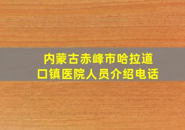 内蒙古赤峰市哈拉道口镇医院人员介绍电话