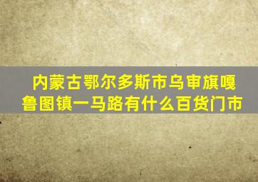 内蒙古鄂尔多斯市乌审旗嘎鲁图镇一马路有什么百货门市