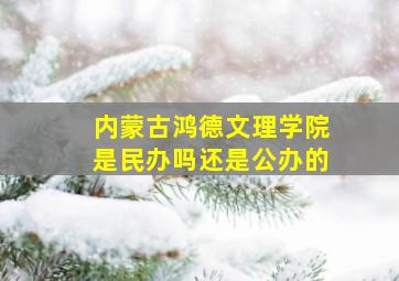 内蒙古鸿德文理学院是民办吗还是公办的