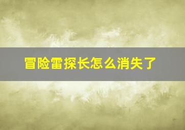 冒险雷探长怎么消失了