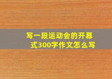 写一段运动会的开幕式300字作文怎么写