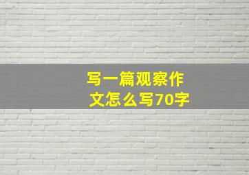 写一篇观察作文怎么写70字