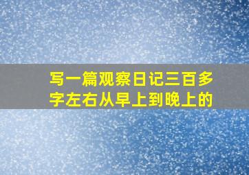 写一篇观察日记三百多字左右从早上到晚上的