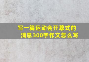 写一篇运动会开幕式的消息300字作文怎么写