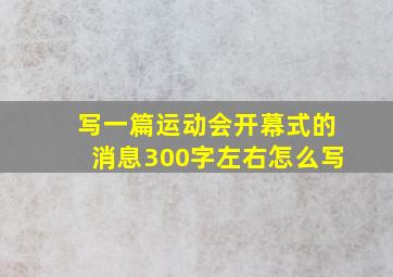 写一篇运动会开幕式的消息300字左右怎么写