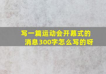 写一篇运动会开幕式的消息300字怎么写的呀