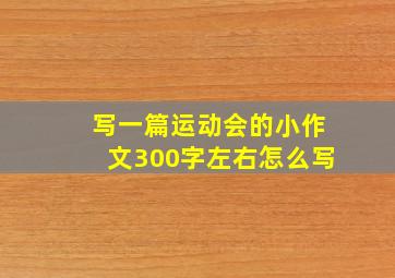 写一篇运动会的小作文300字左右怎么写