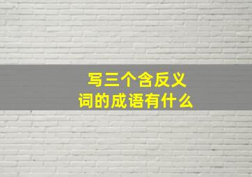 写三个含反义词的成语有什么