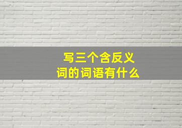 写三个含反义词的词语有什么