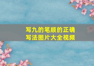 写九的笔顺的正确写法图片大全视频