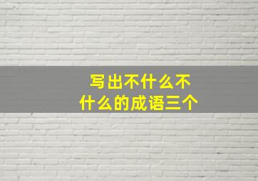 写出不什么不什么的成语三个