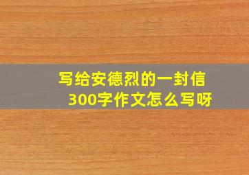 写给安德烈的一封信300字作文怎么写呀