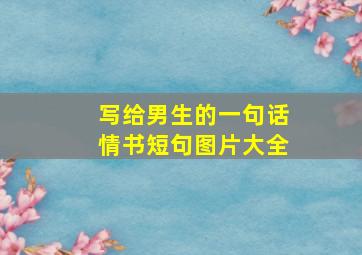 写给男生的一句话情书短句图片大全