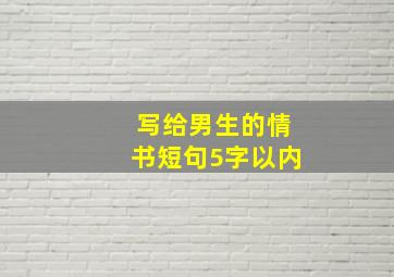 写给男生的情书短句5字以内