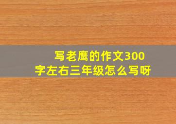 写老鹰的作文300字左右三年级怎么写呀