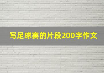 写足球赛的片段200字作文