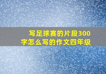 写足球赛的片段300字怎么写的作文四年级