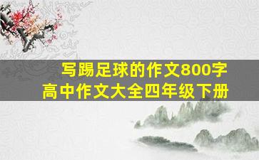 写踢足球的作文800字高中作文大全四年级下册