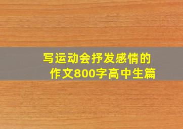 写运动会抒发感情的作文800字高中生篇