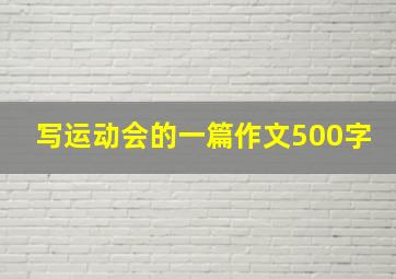 写运动会的一篇作文500字