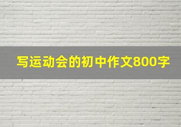 写运动会的初中作文800字