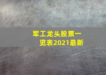 军工龙头股票一览表2021最新