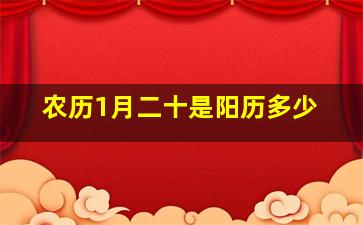 农历1月二十是阳历多少