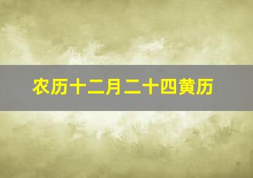 农历十二月二十四黄历