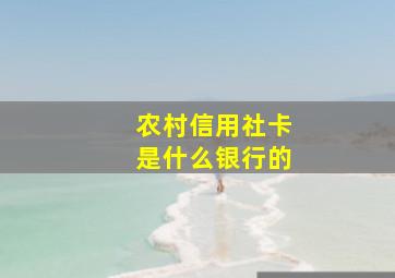 农村信用社卡是什么银行的