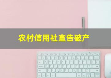 农村信用社宣告破产