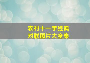 农村十一字经典对联图片大全集