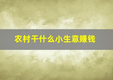 农村干什么小生意赚钱