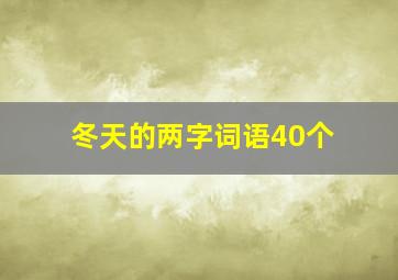 冬天的两字词语40个