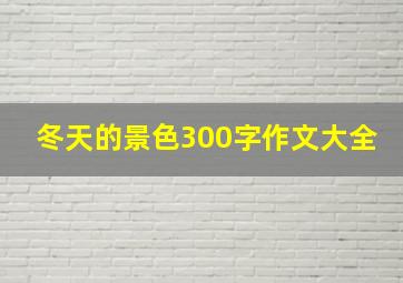 冬天的景色300字作文大全