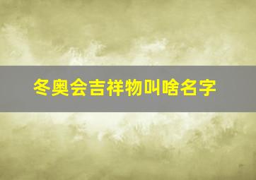 冬奥会吉祥物叫啥名字