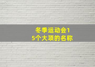 冬季运动会15个大项的名称