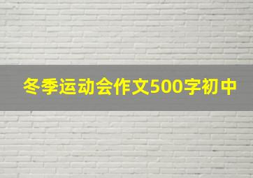 冬季运动会作文500字初中