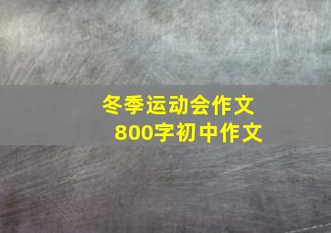 冬季运动会作文800字初中作文