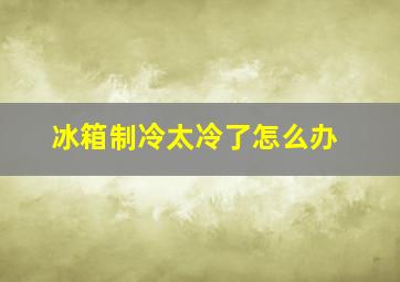 冰箱制冷太冷了怎么办