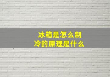 冰箱是怎么制冷的原理是什么