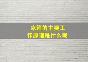 冰箱的主要工作原理是什么呢